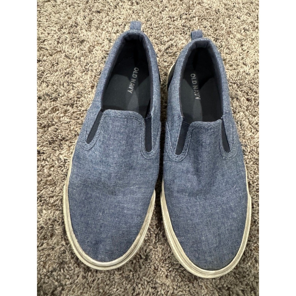 Kids Blue Canvas Slip On Tennis Shoes Sneakers - Big Kid Size 4